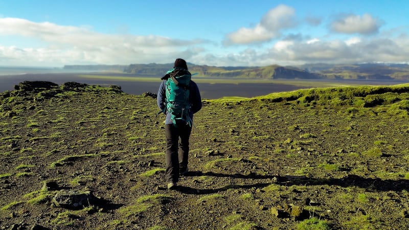 Backpacker hiking